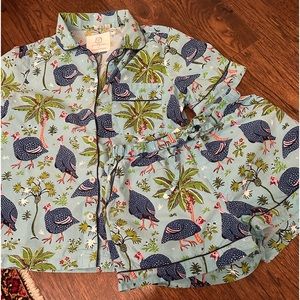 Anthropologie Print fresh Guinea Hen Pjs size xs